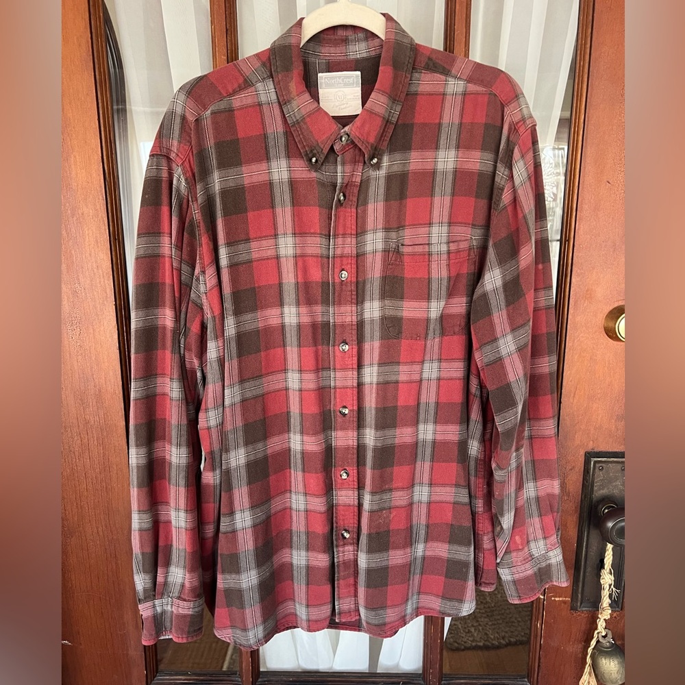 Lake Michigan Upcycled Flannel Plaid Button Down Shirt New Buffalo Beach Mens XL - Picture 3 of 15